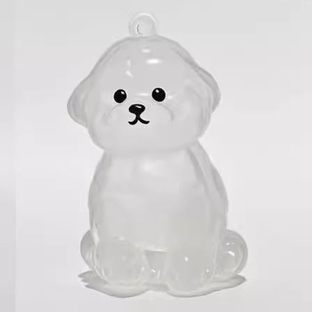 Transparent Case Fuzzy Ball Pendant Pet Hair Storage Keychain