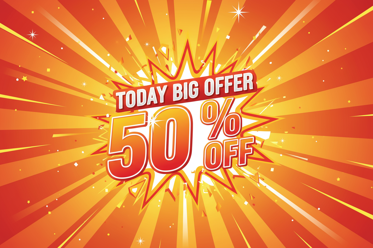 TODAY BIG OFFER 50% OFF