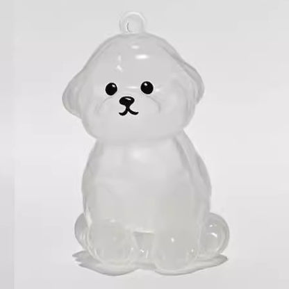 Transparent Case Fuzzy Ball Pendant Pet Hair Storage Keychain